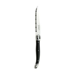 Laguiole Black Handle Serrated Steak Knife 1.2mm Blade
