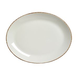 Brown Dapple Oval Coupe Plate 30.5cm (12")