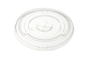 Flat Lid, 12oz, PET, With Straw Hole