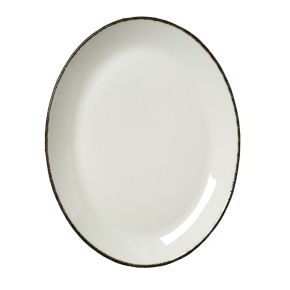 Charcoal Dapple Oval Coupe Plate 30.5cm (12")