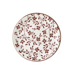 Flora Brown Coupe Plate 20.25cm (8")