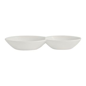 White Album 2 Compartment Gourmet Sauce Dish 18 x 2.5cm 17cl (7 1/8 x 1" 6oz)