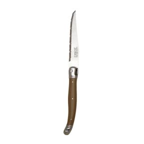 Laguiole Taupe Handle Steak Knife Serrated 1.2mm Blade