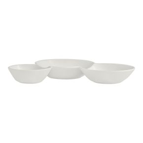 White Album 3 Compartment Gourmet Sauce Dish 18 x 2.5cm 20cl (7 1/8 x 1" 7oz)