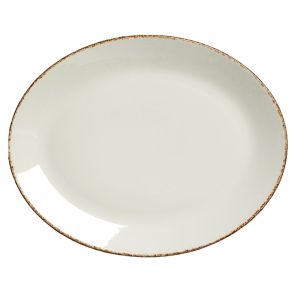 Brown Dapple Oval Coupe Plate 34.25cm (13 1/2")