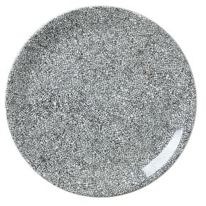 Ink Crackle Black Coupe Plate 30cm (11 3/4")