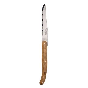 Laguiole Oakwood Handle Serrated Steak Knife 1.2mm Blade