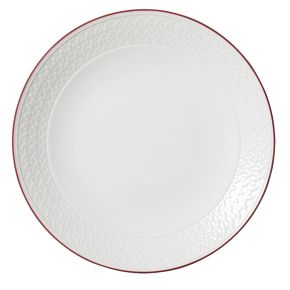 Bead Maroon Band Accent Coupe Plate 28.5cm (11 1/4")