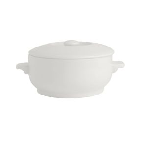 Simplicity White Casserole Bowl With Lid 42.5cl (15oz)