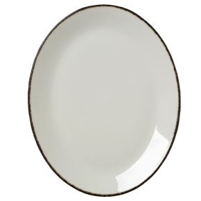Charcoal Dapple Oval Coupe Plate 34.25cm (13 1/2")