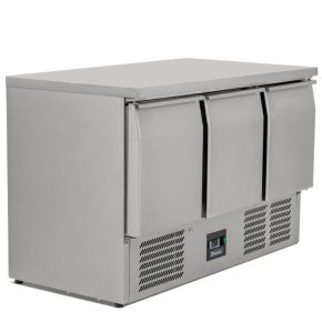 Undercounter Fridge, 3 Door, Gastronorm, Stainless Steel, 368L