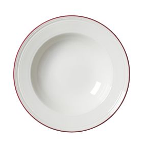 Bead Maroon Band Soup/Pasta Plate 24cm (9 1/2")