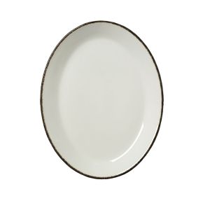 Charcoal Dapple Oval Coupe Plate 28cm (11")