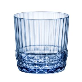 America 20s Sapphire Blue Rocks 8.26cm H 30cl (3 1/4" 10 1/8oz)