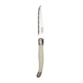Laguiole White Handle Steak Knife Serrated 1.2mm Blade