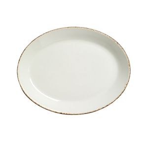 Brown Dapple Oval Coupe Plate 20.25cm (8")
