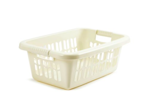 Laundry Basket, Plastic, Cream, 40L