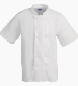 Chef Jacket, Short Sleeve, White, XL