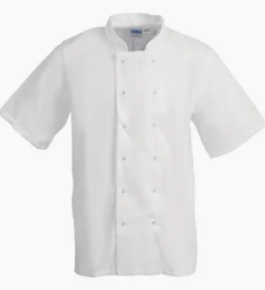 Chef Jacket, Short Sleeve, White, S