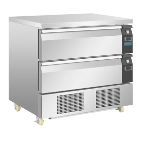 Fridge Freezer Counter, Double Drawer, 4xGN
