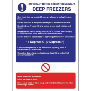 Sign, Freezer Guidelines